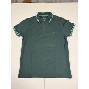 GIORDANO Forest Green Polo Shirt Embroidered Logo Short Sleeve - Size M